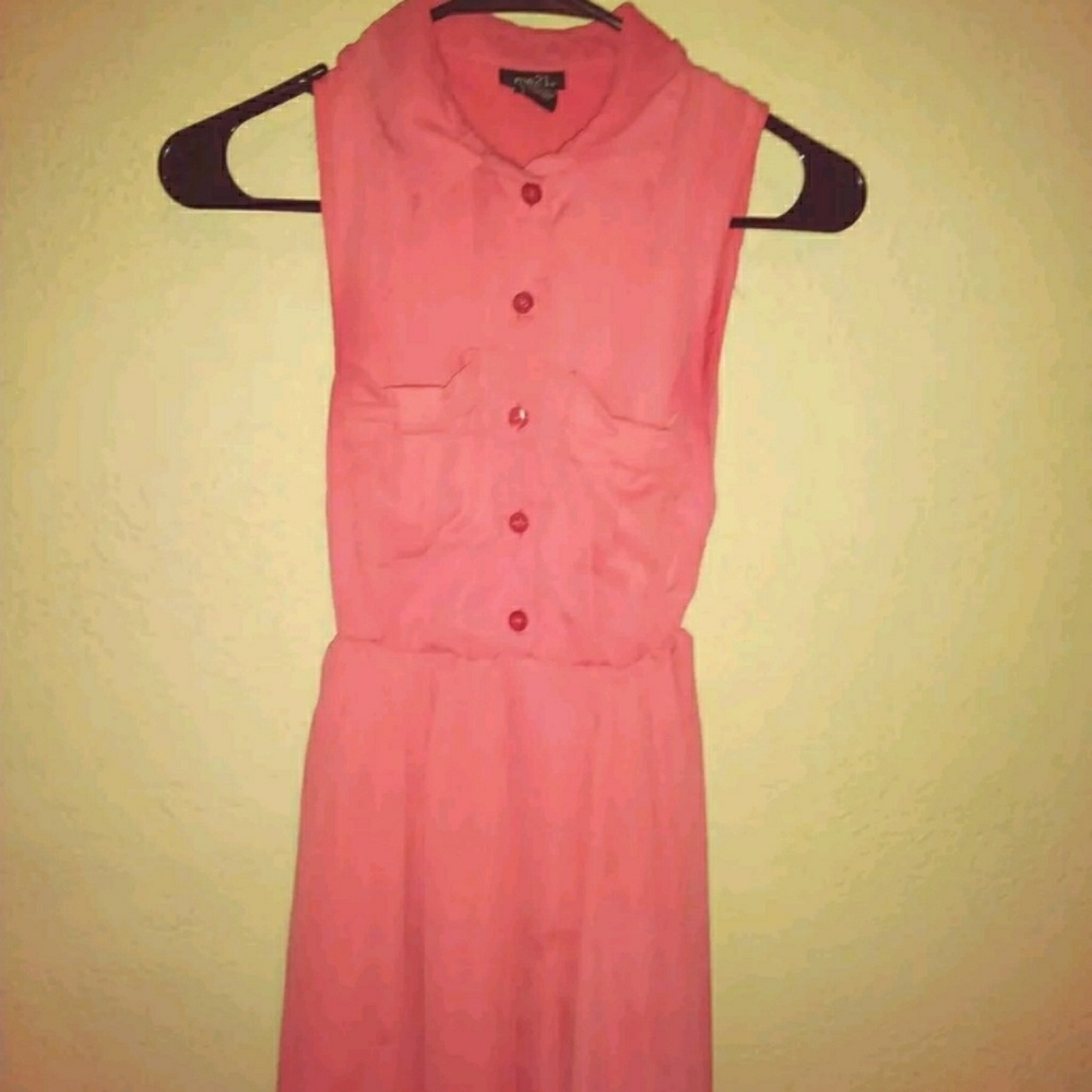 Pink summer dress with pockets